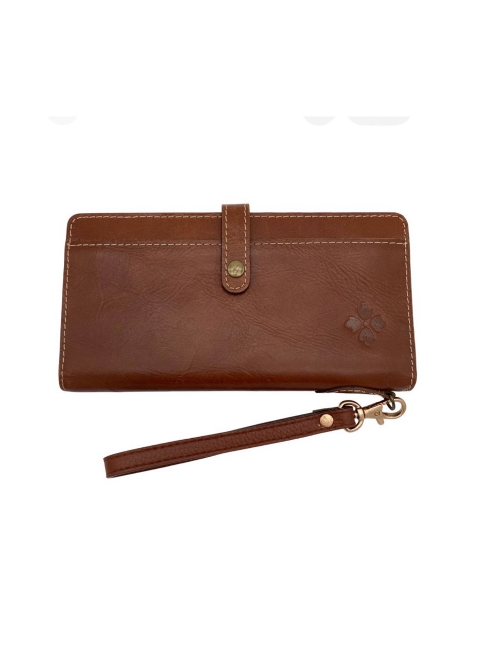 Patricia Nash Brown Leather Wristlet Wallet with Removable Strap - Women